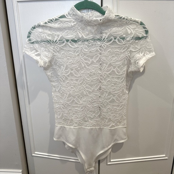 Design Lab Lord & Taylor Tops - Design Lab by Lord and Taylor Lace Bodysuit